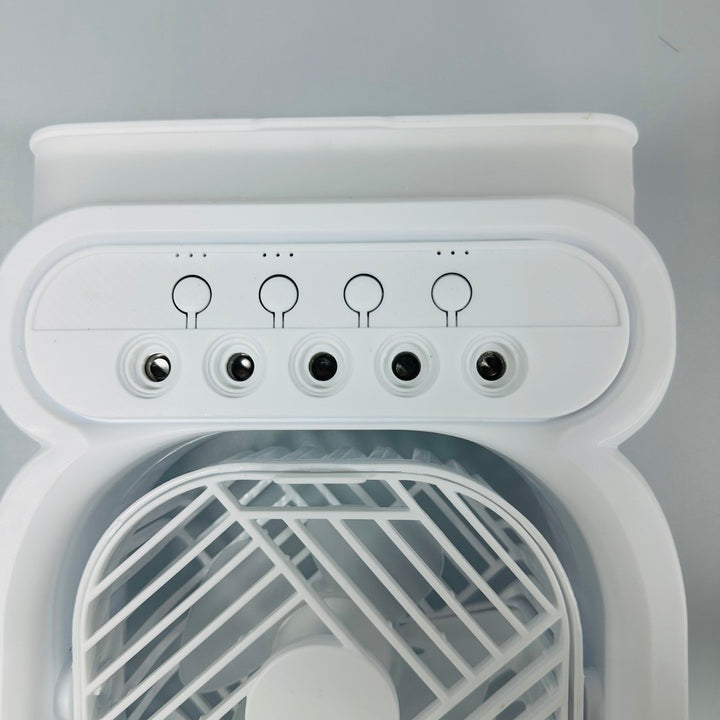 Experience Ultimate Comfort: Portable 7-Color LED Night Light Air Humidifier & Mini Cooler Fan - Your Personal Oasis Anywhere!