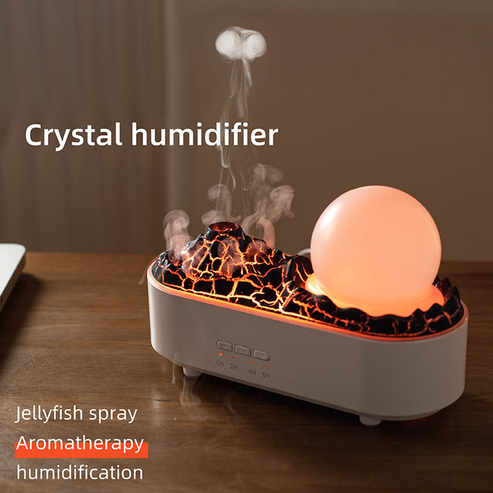 OEM 200ml Jellyfish Spray Humidificador Red Blue Led Light Fire Flame Effect Air Humidifier