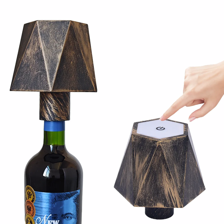 Enchanting Wine Bottle Lamp: Rechargeable LED Table Lamp for Bar, Cafe, and Home Ambiance