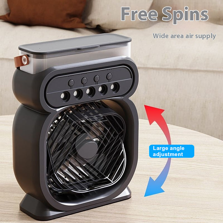 Experience Ultimate Comfort: Portable 7-Color LED Night Light Air Humidifier & Mini Cooler Fan - Your Personal Oasis Anywhere!
