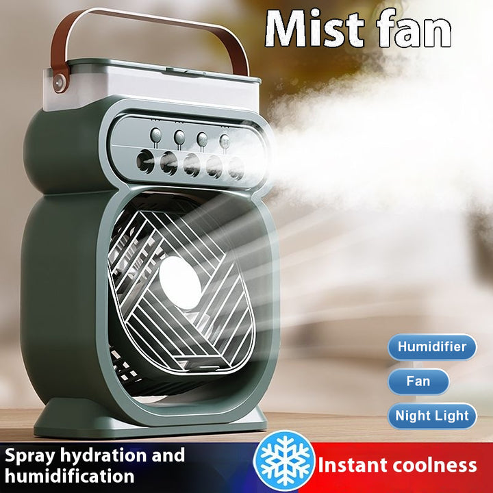 Experience Ultimate Comfort: Portable 7-Color LED Night Light Air Humidifier & Mini Cooler Fan - Your Personal Oasis Anywhere!